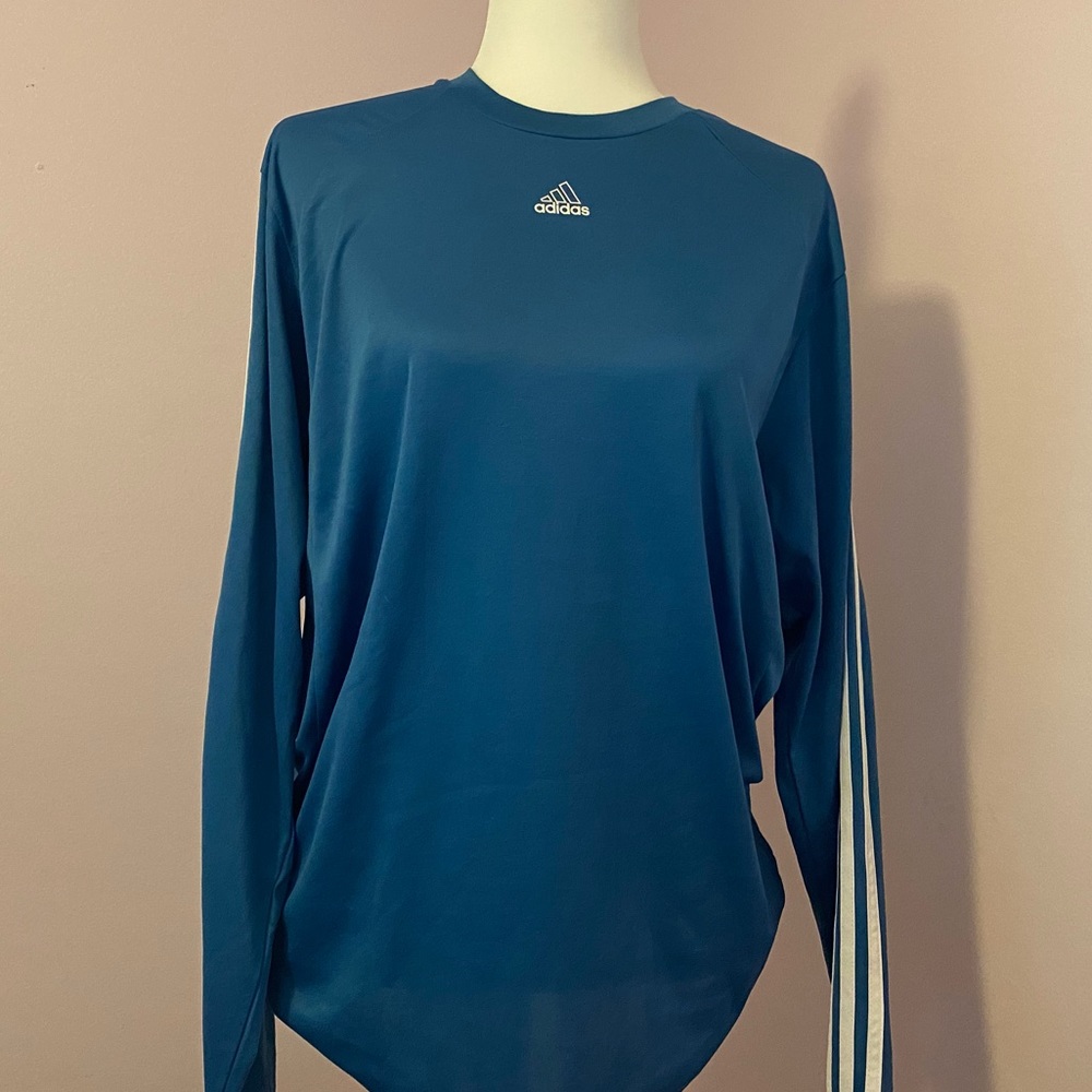 Adidas Active 360 Blue and White Long Sleeve Shirt - Picture 3 of 4